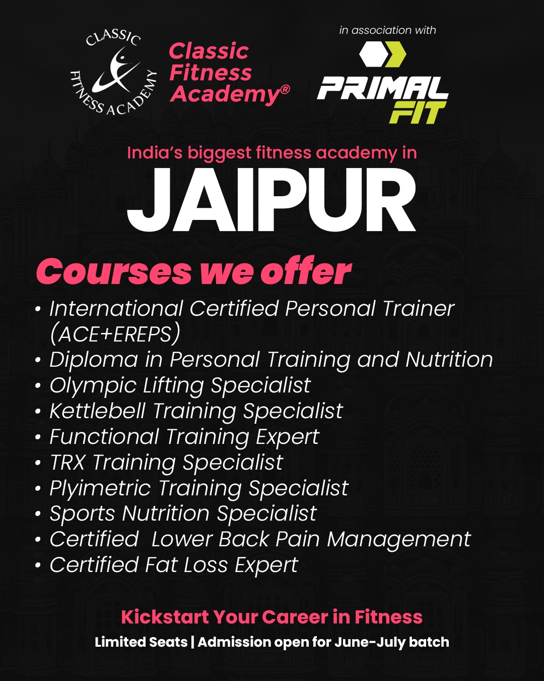 Classic Fitness Academy Jaipur Facebook ad: Join Rajasthan’s most trusted fitness institute with