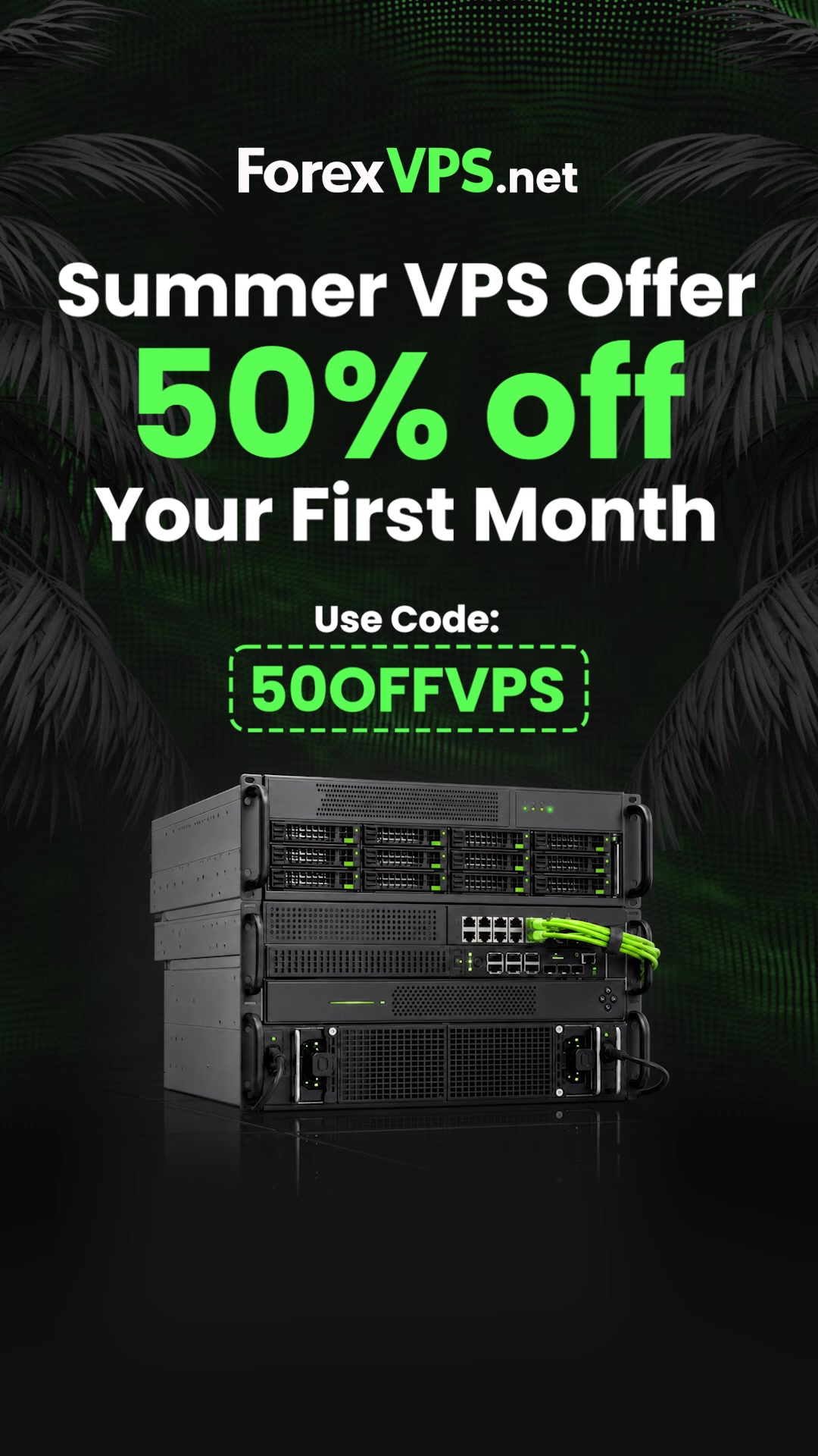 ForexVPS.net Facebook ad: Claim 50% Off Now