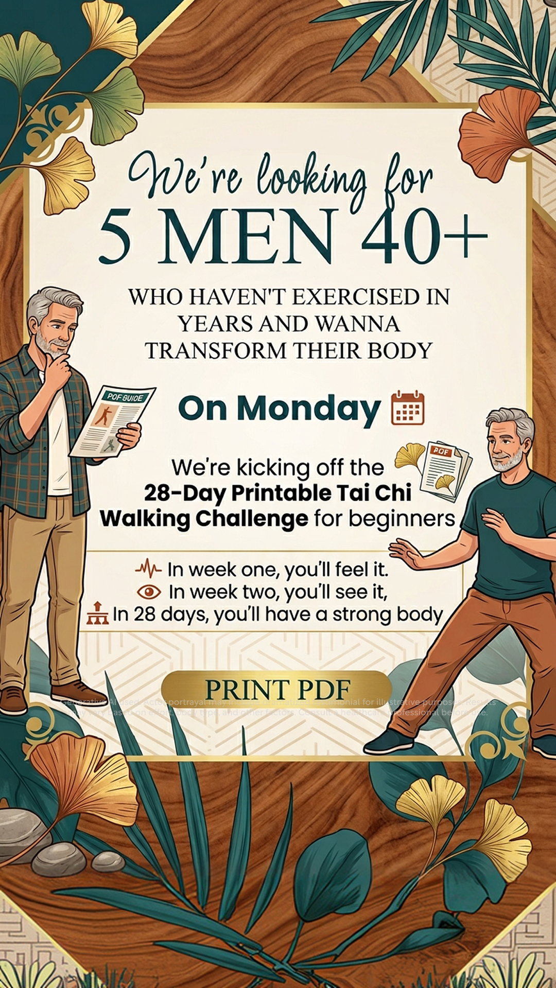 28 Day Tai Chi Walking Challenge Facebook ad: Forget 10K Steps. Start Now.