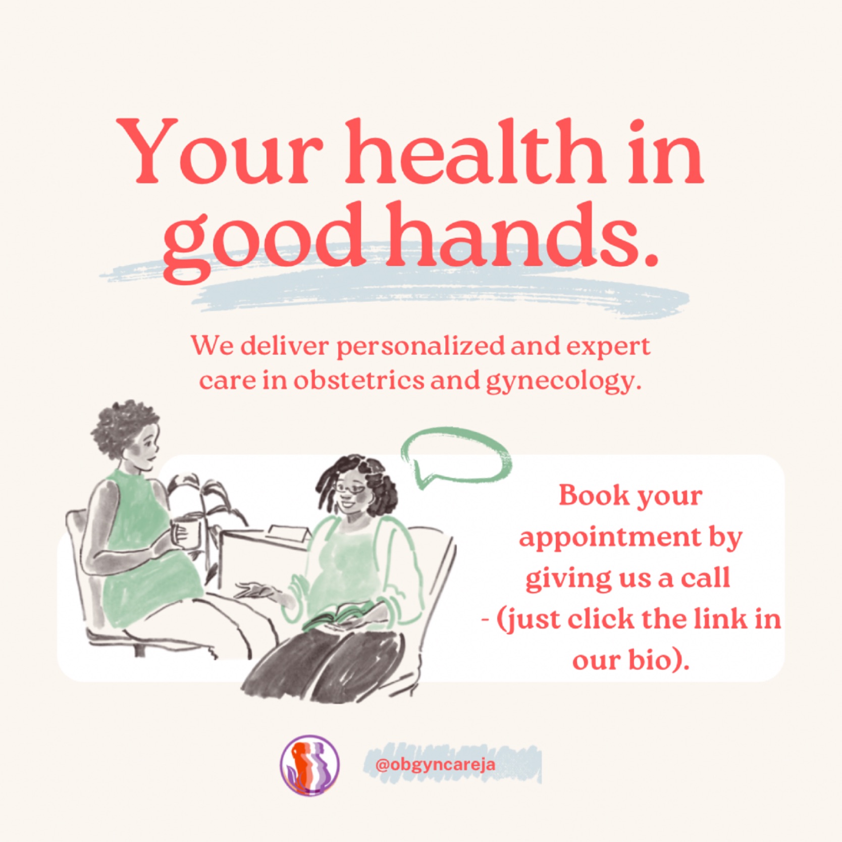 Obstetrics & Gynaecology Care Centre Facebook ad: Dr. Davis is in Mandeville on Mondays, Thursdays…