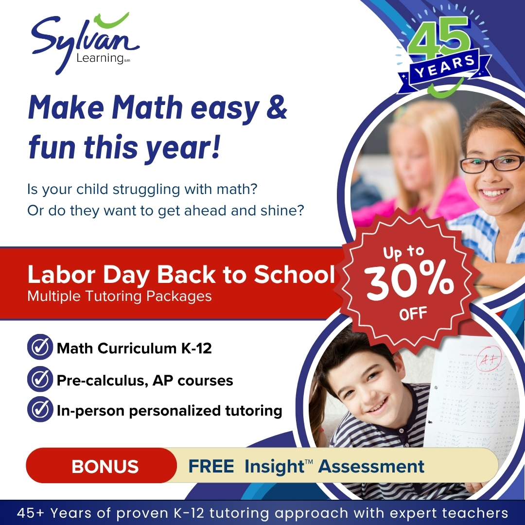 Sylvan Learning Facebook ad: Labor Day Tutoring Sale!