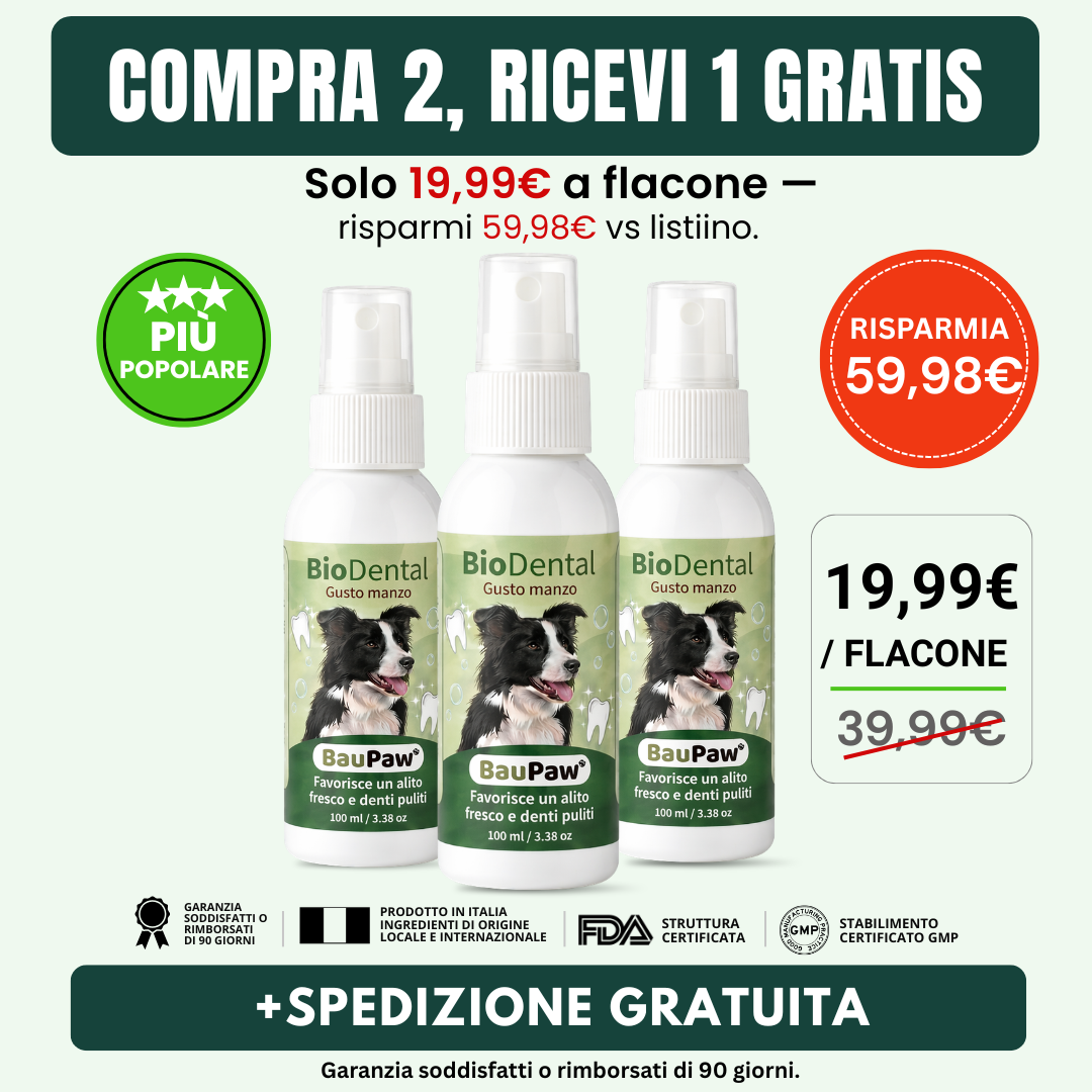 Amici a 4 Zampe Facebook ad: 5 secondi al giorno. Niente più detartrasi.