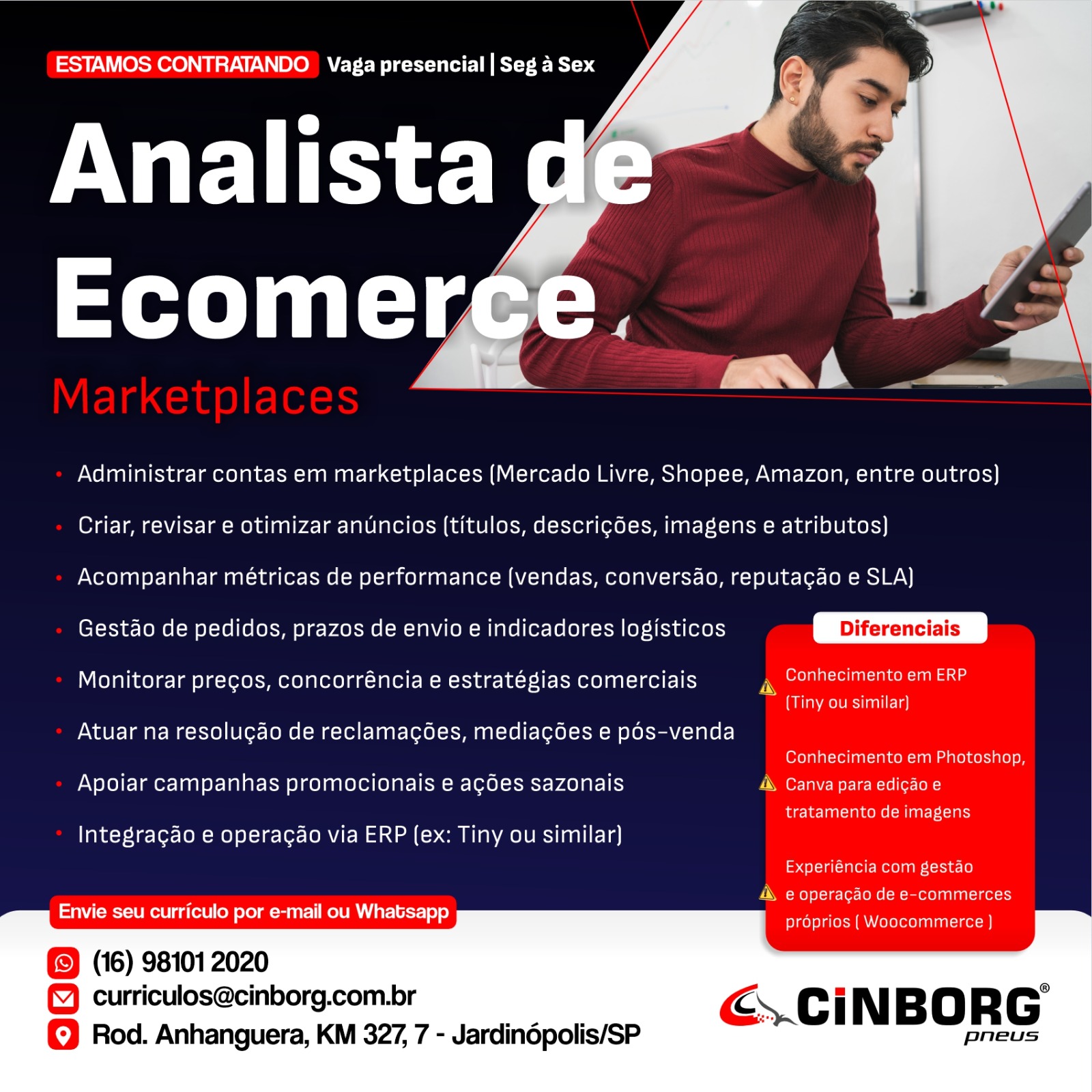 Cinborg Pneus Facebook ad from Jan 16, 2026