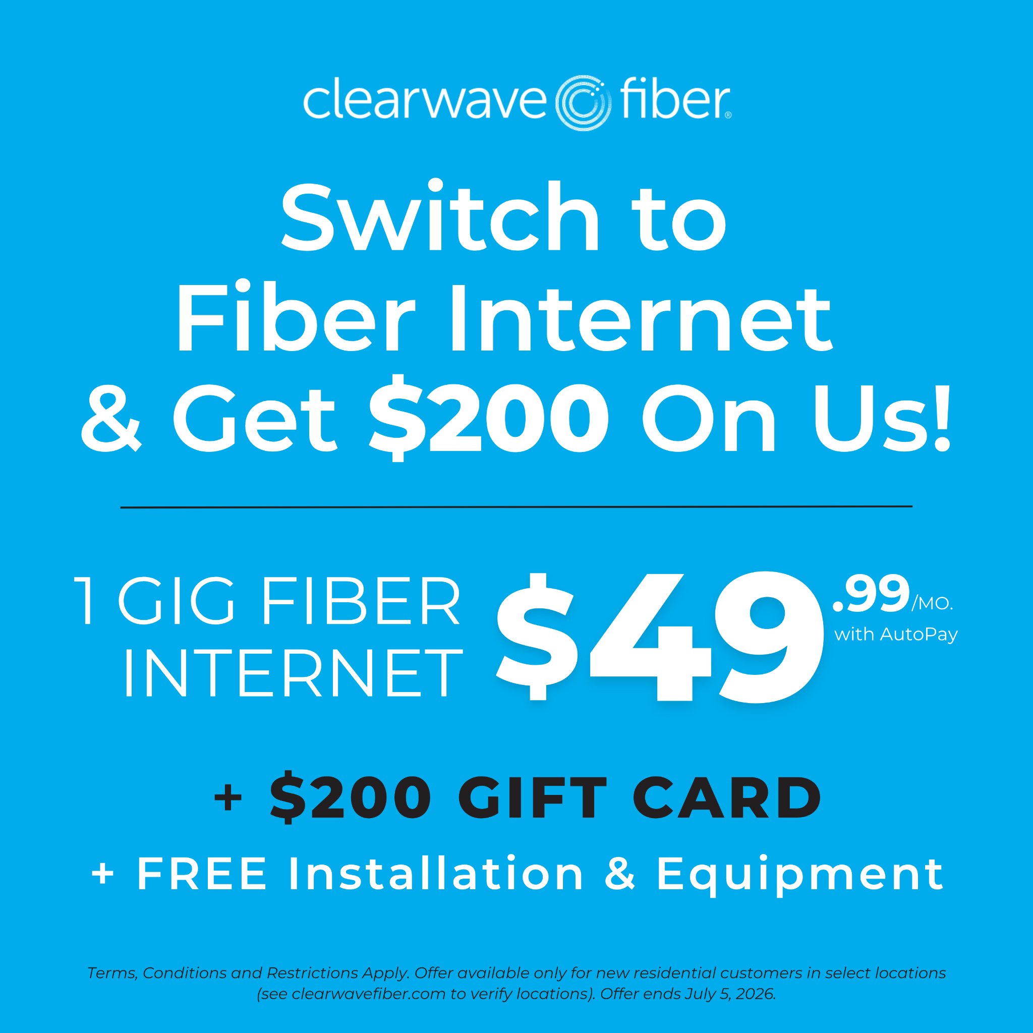 Clearwave Fiber Facebook ad