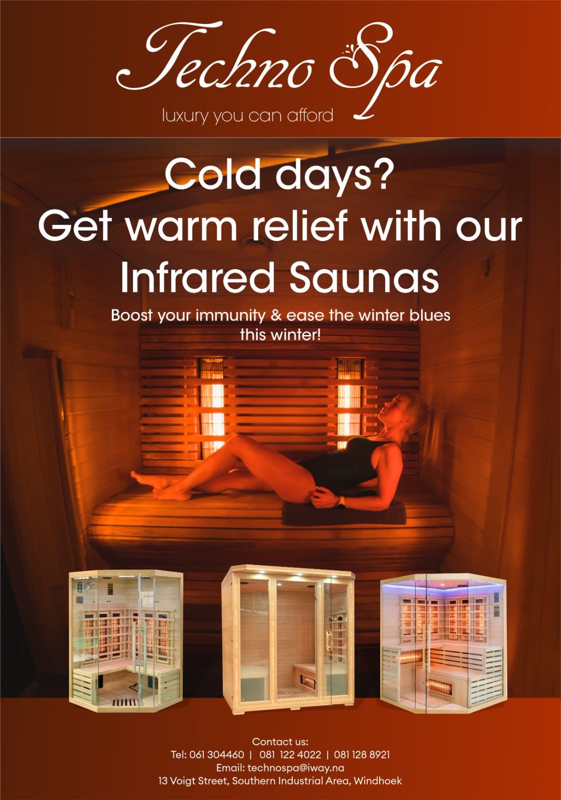 Techno Spa Namibia Facebook ad: Feeling the chill?