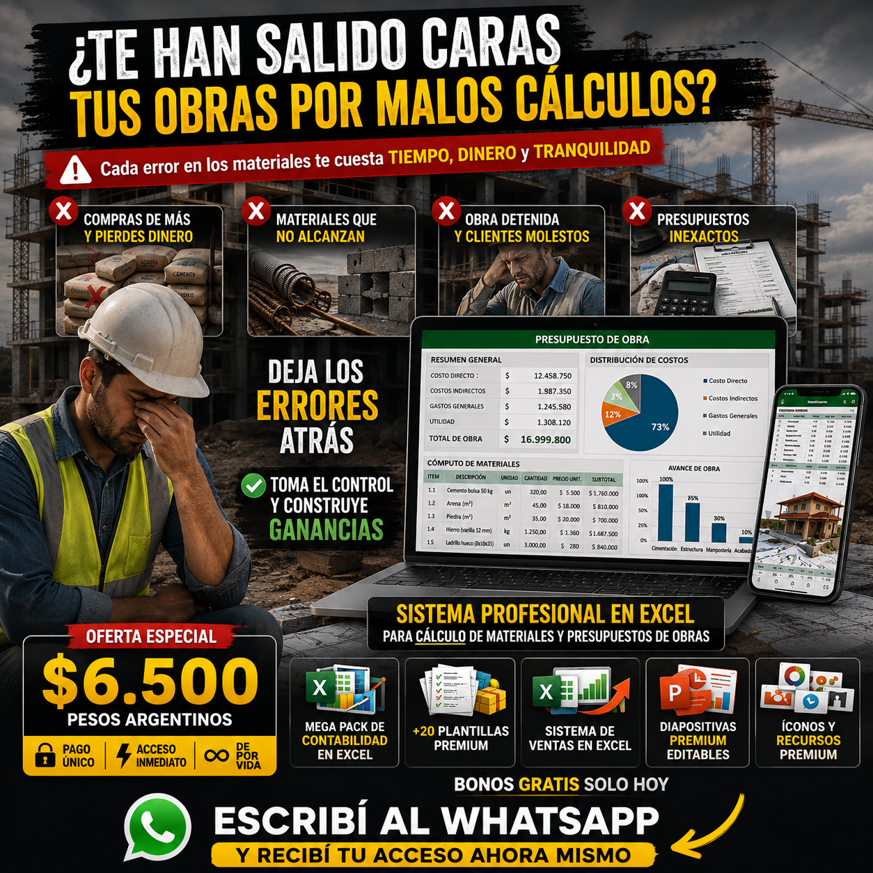 MasterBox Digital Facebook ad: Calculá tu obra sin errores