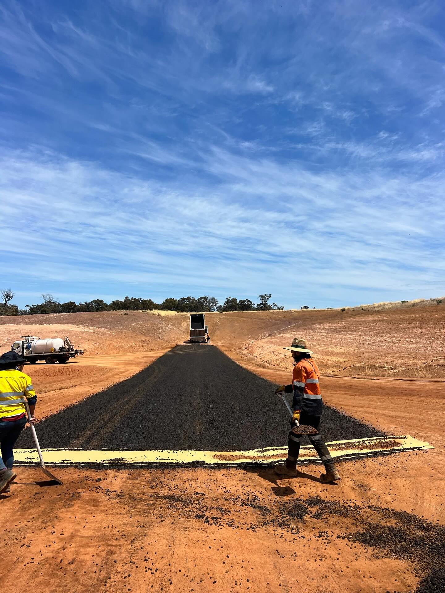 Maxx Civil & Construction Facebook ad: Two coat emulsion bitumen spray seal jobs we…