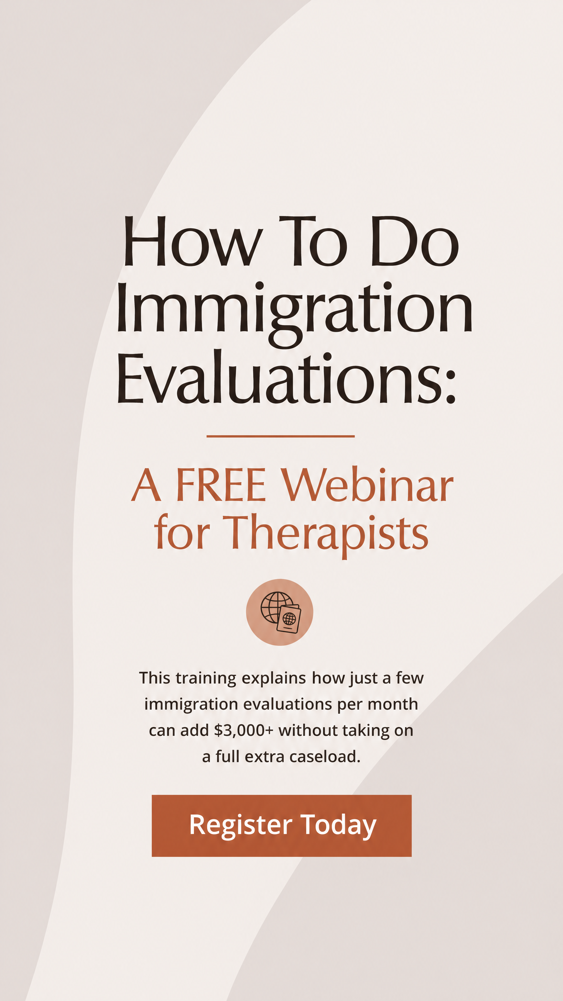Therapist Immigration Evaluation Training Facebook ad from Jun 1, 2026