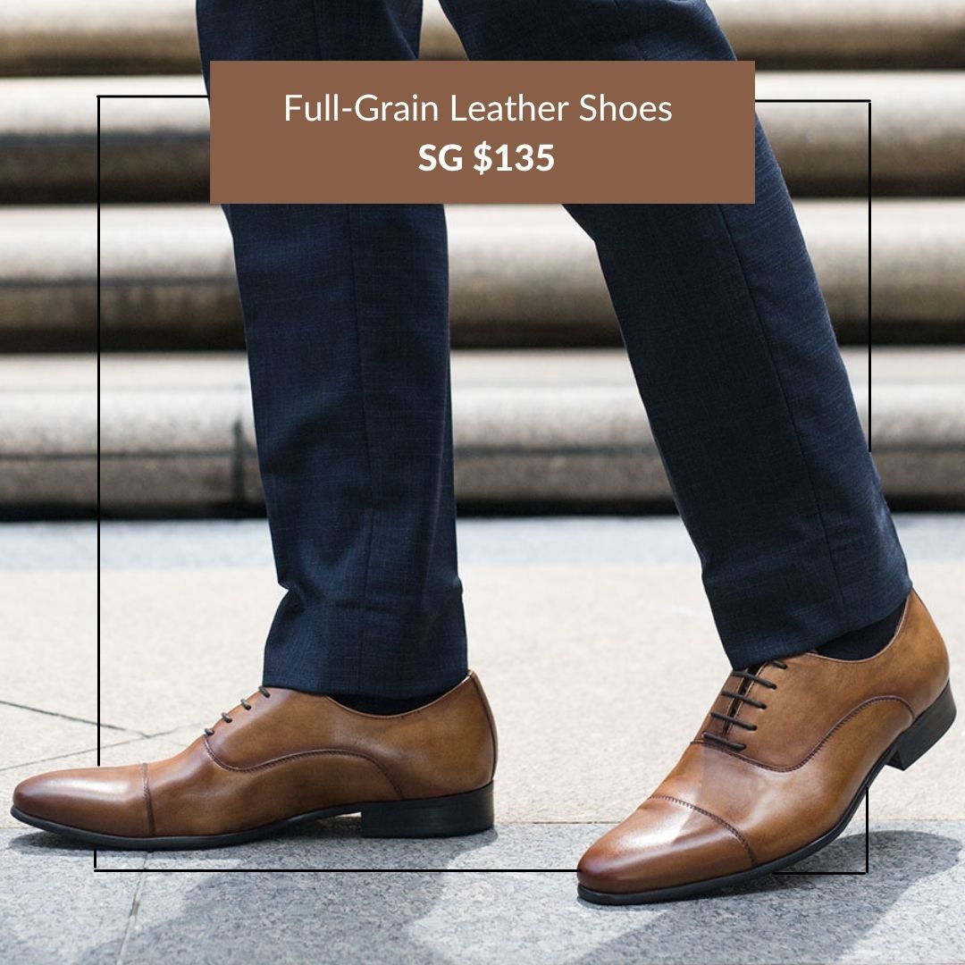 Arden Teal Facebook ad: Full Grain Argentinean Leather Shoes from SG $135. Free…