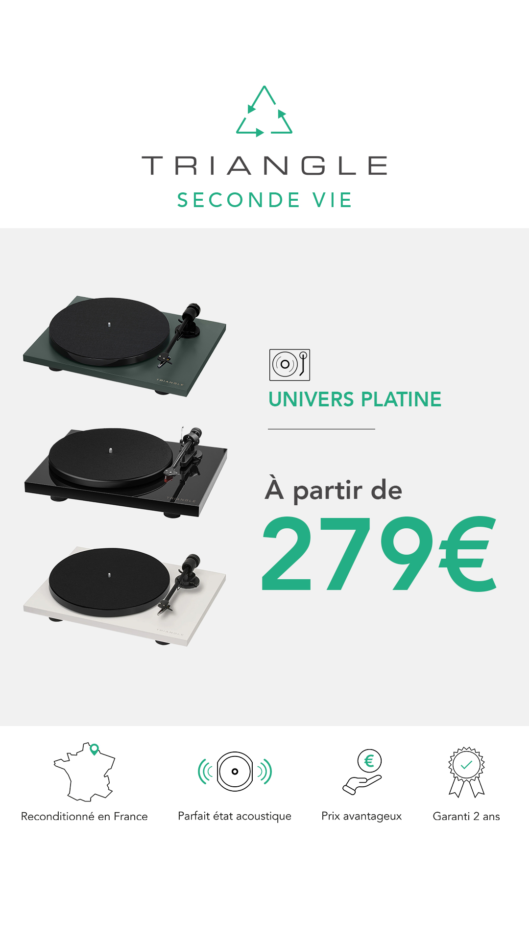 Triangle Hifi Facebook ad: Platine Vinyle dès 279€
