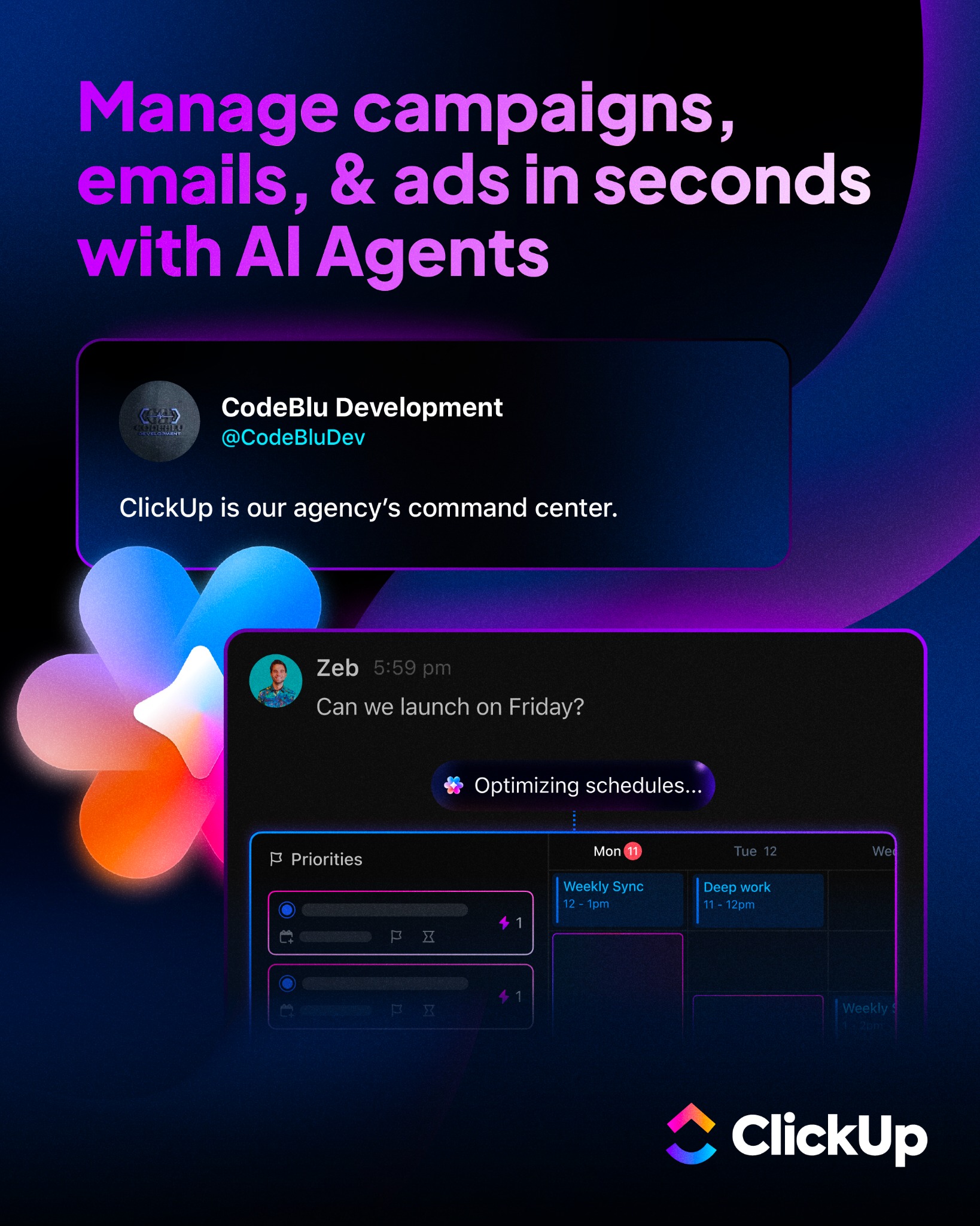 ClickUp Facebook ad