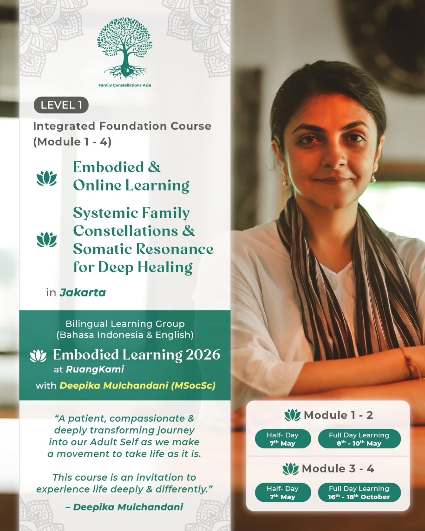 Family Constellations Asia Facebook ad: 2026 JAKARTA CERTIFIED COURSE ANNOUNCEMENT