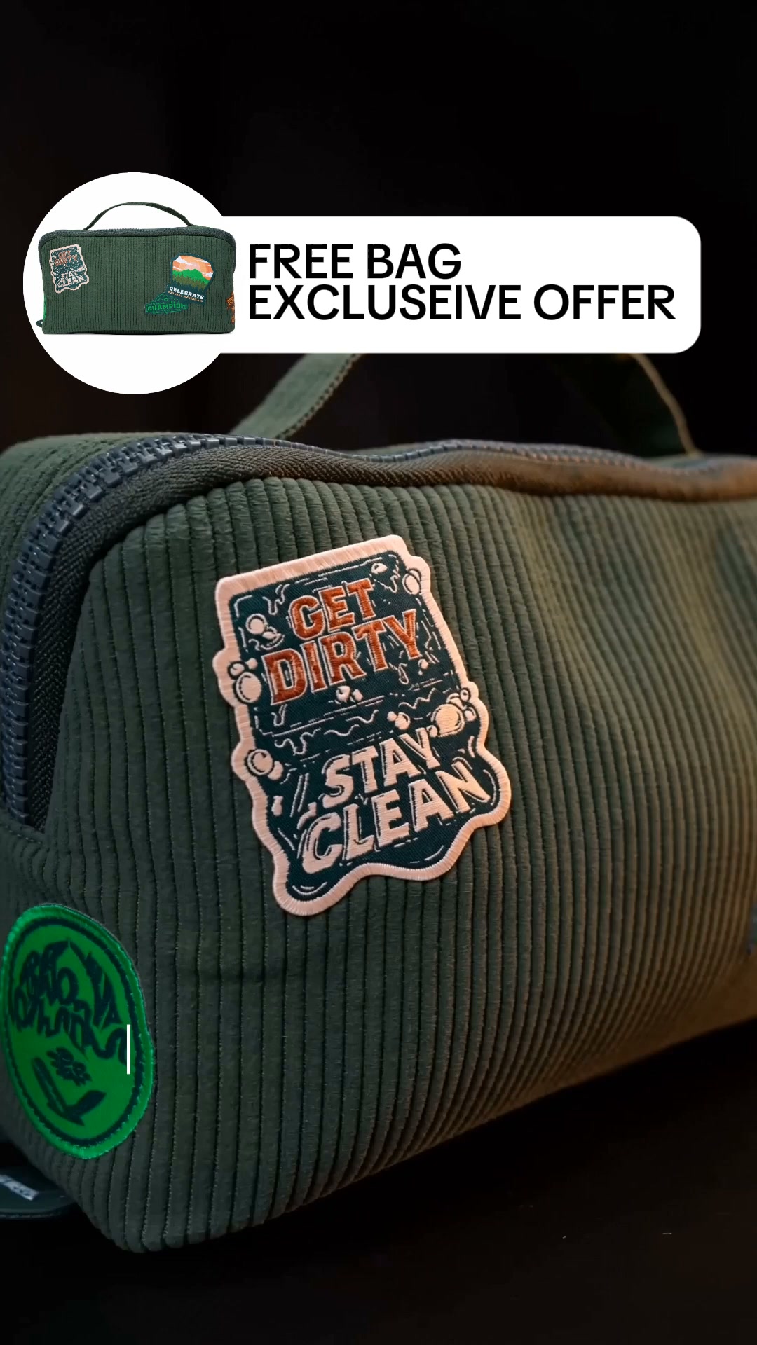 Dr. Squatch Facebook ad: FREE TOILETRY BAG + 39% OFF