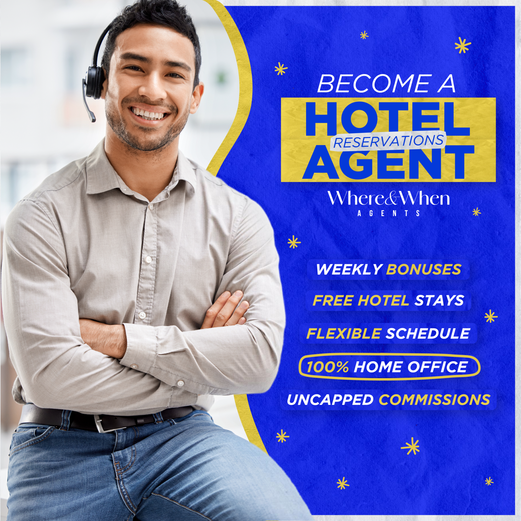 WWAgents Facebook ad: Stay Home, Earn Big
