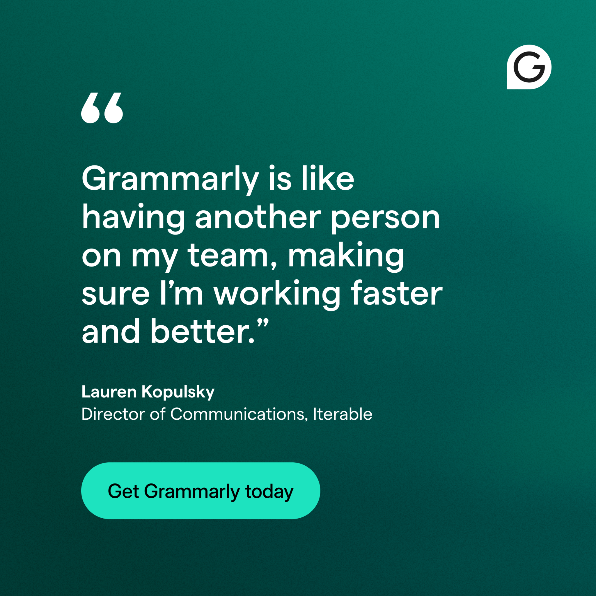 Grammarly Facebook ad