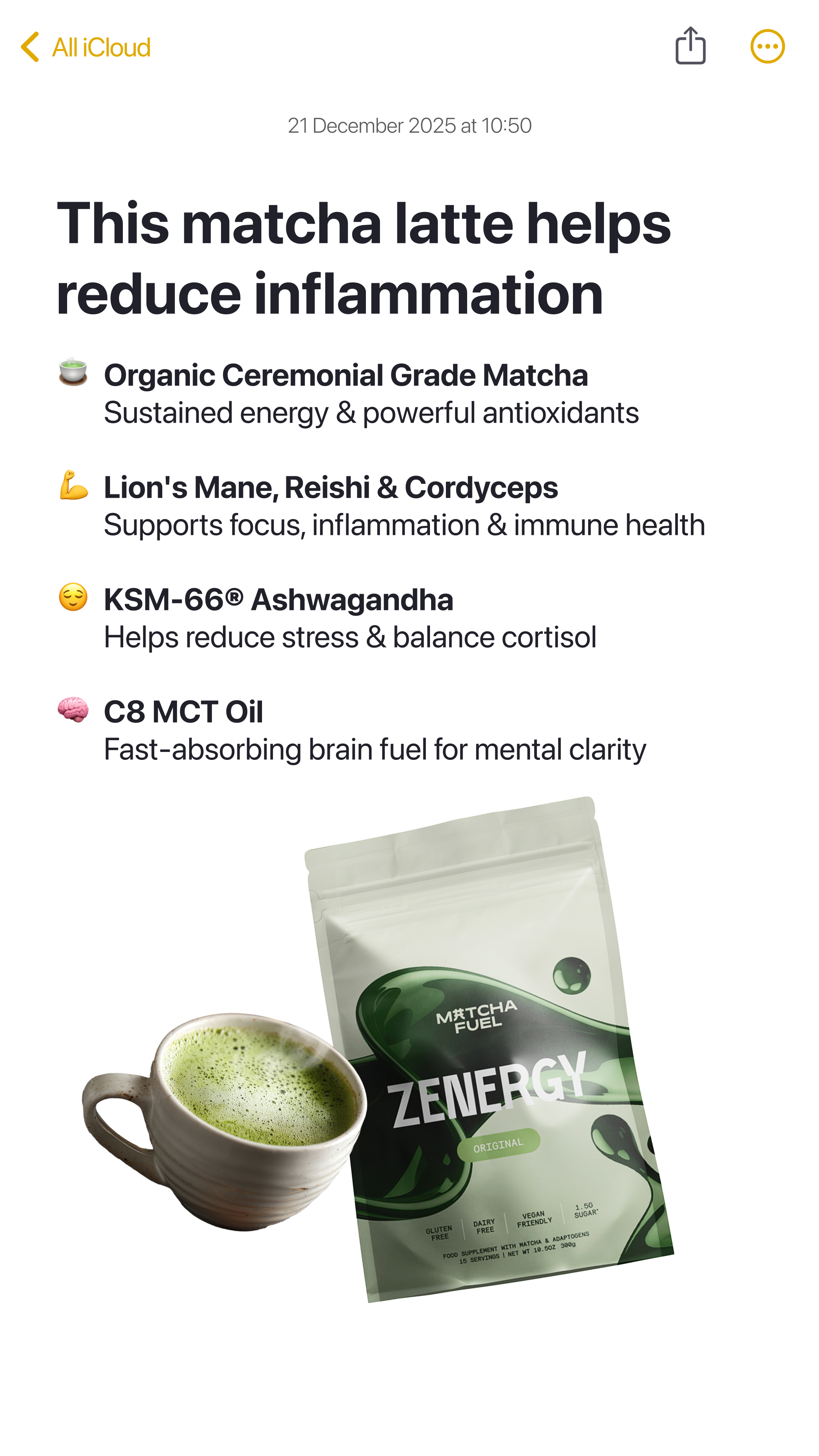 Matcha Fuel Facebook ad