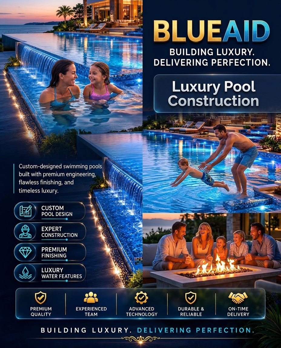BlueAid Facebook ad: Your Backyard, Your Private Resort