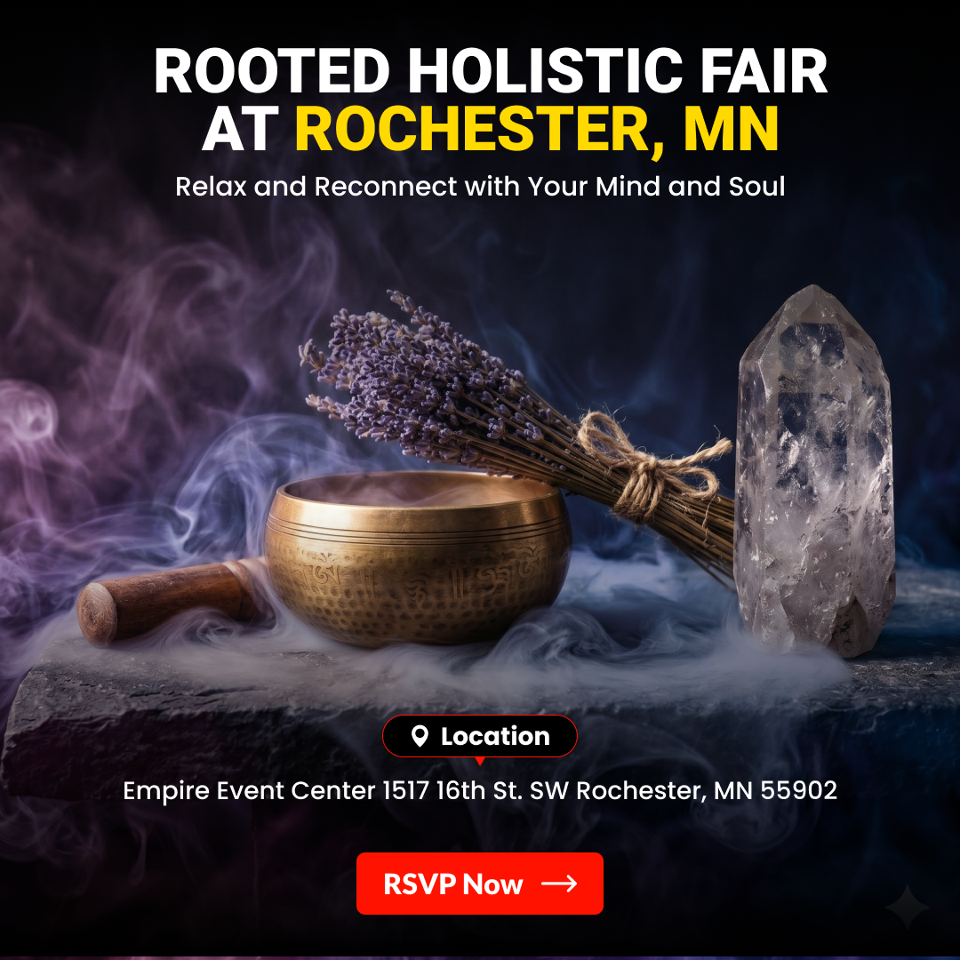 Rooted Holistic Healing & Wellness Fairs Facebook ad: Holistic Healing & Wellness Fair Rochester, MN