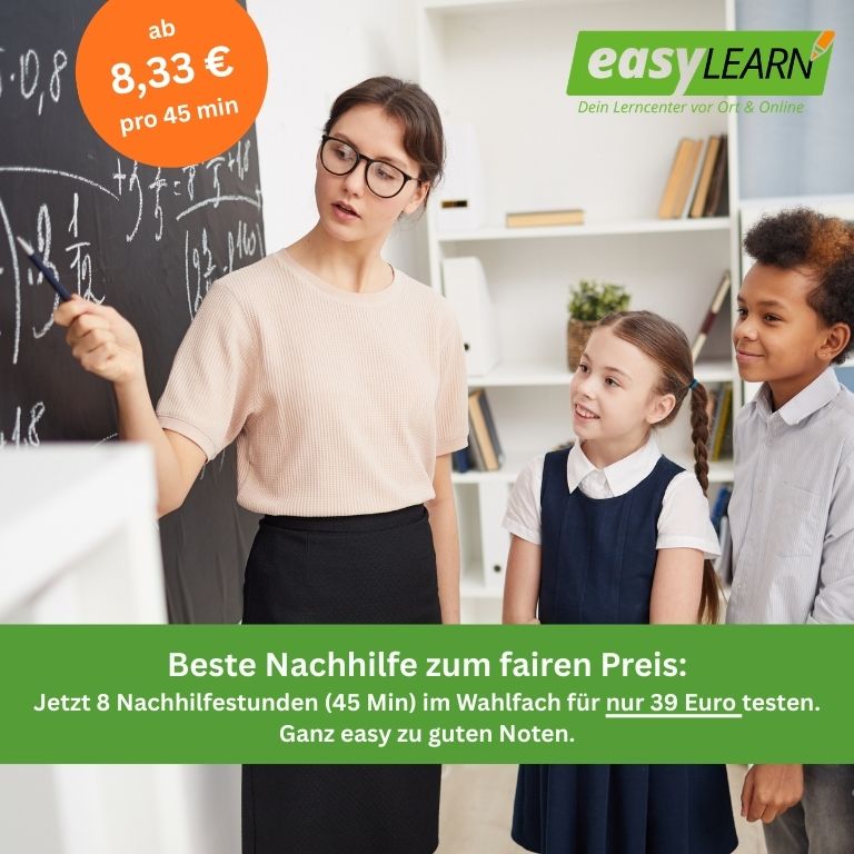 EasyLearn Delitzsch Facebook ad: Nachhilfe, die wirkt, von der 1. bis zur 12. Klasse