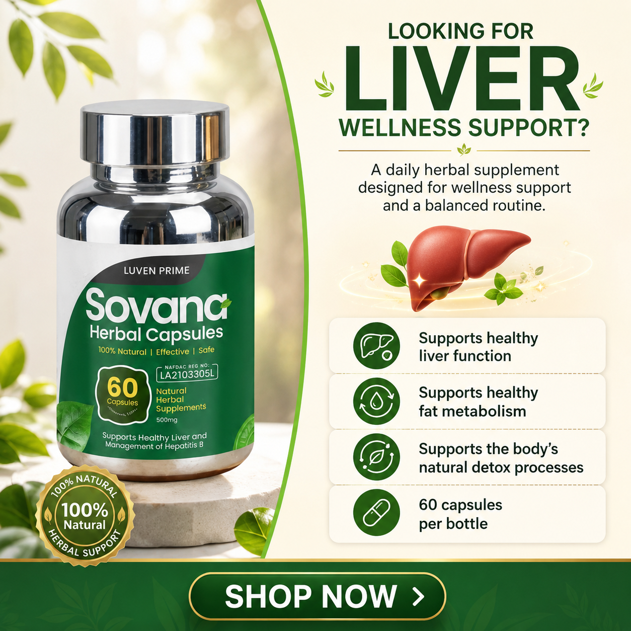 Sovana Herbal Capsules Facebook ad