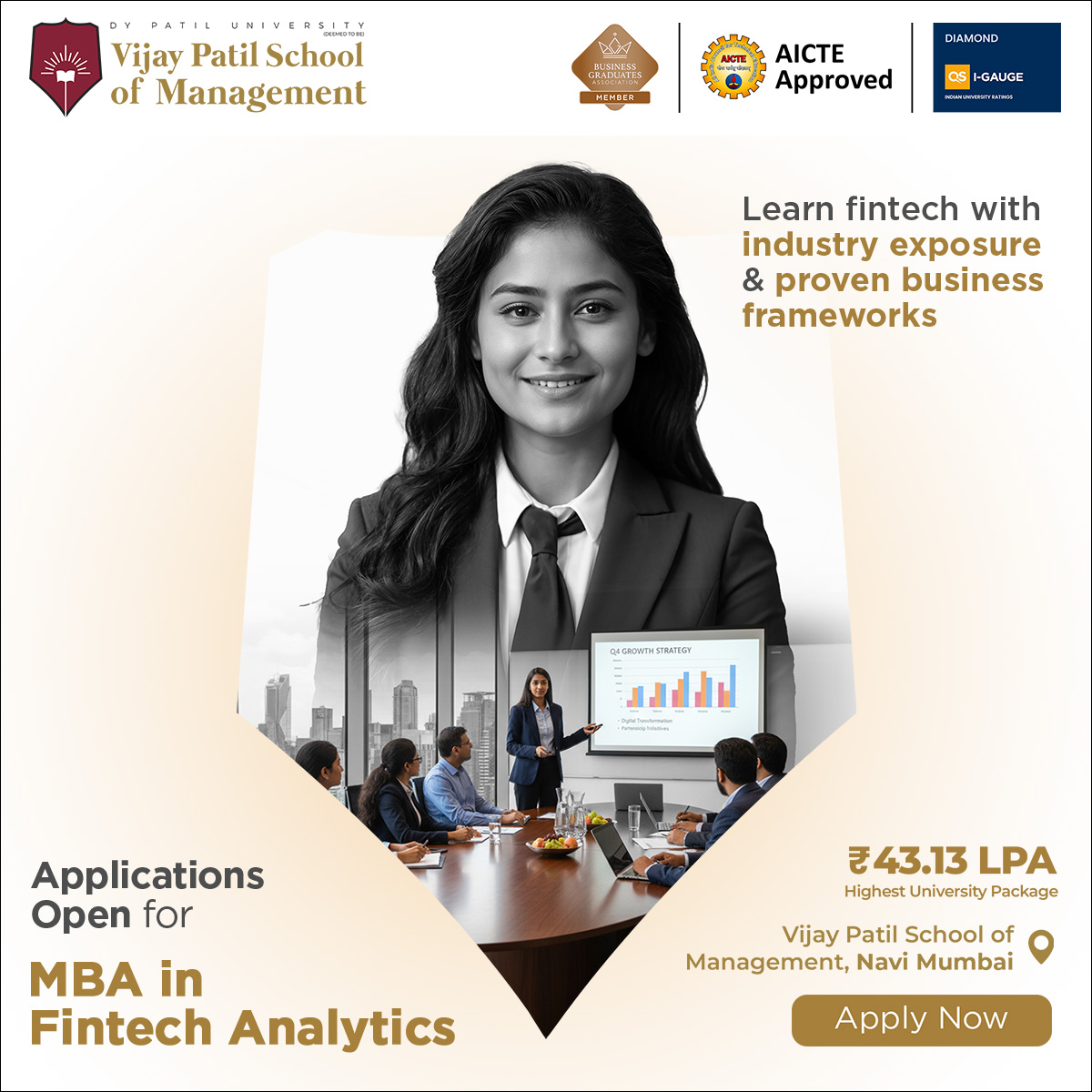Admissions at DY Patil University, Navi Mumbai Facebook ad: MBA at DY Patil University, Navi Mumbai