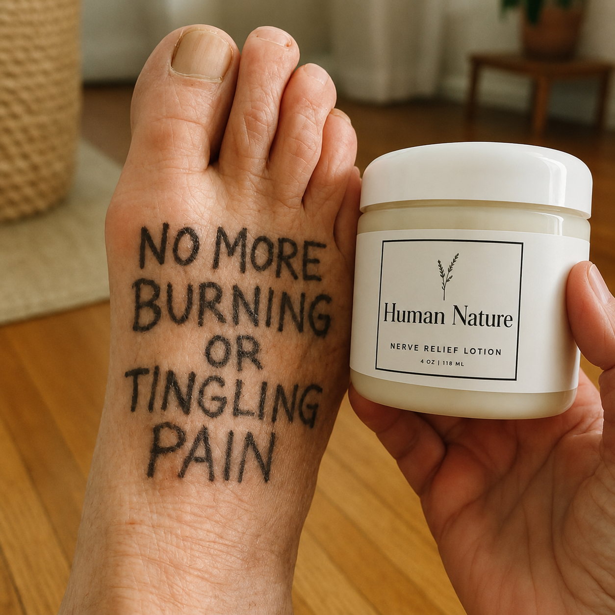 Human Nature Facebook ad: Take back your life and start living pain-free.