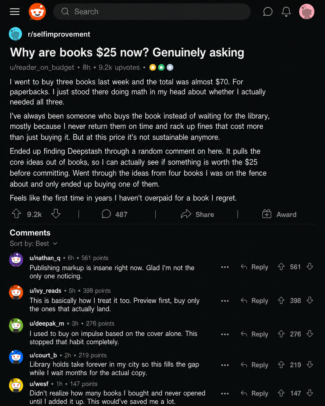 Deepstash Facebook ad