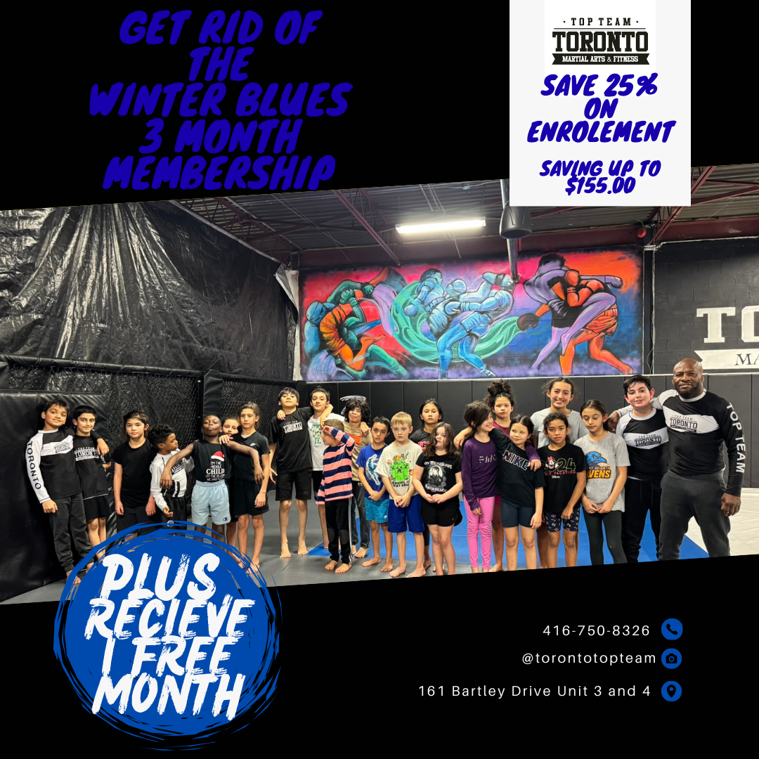 Toronto Top Team Mixed Martial Arts & Fitness Facebook ad: **GET RID OF THE WINTER BLUES!**