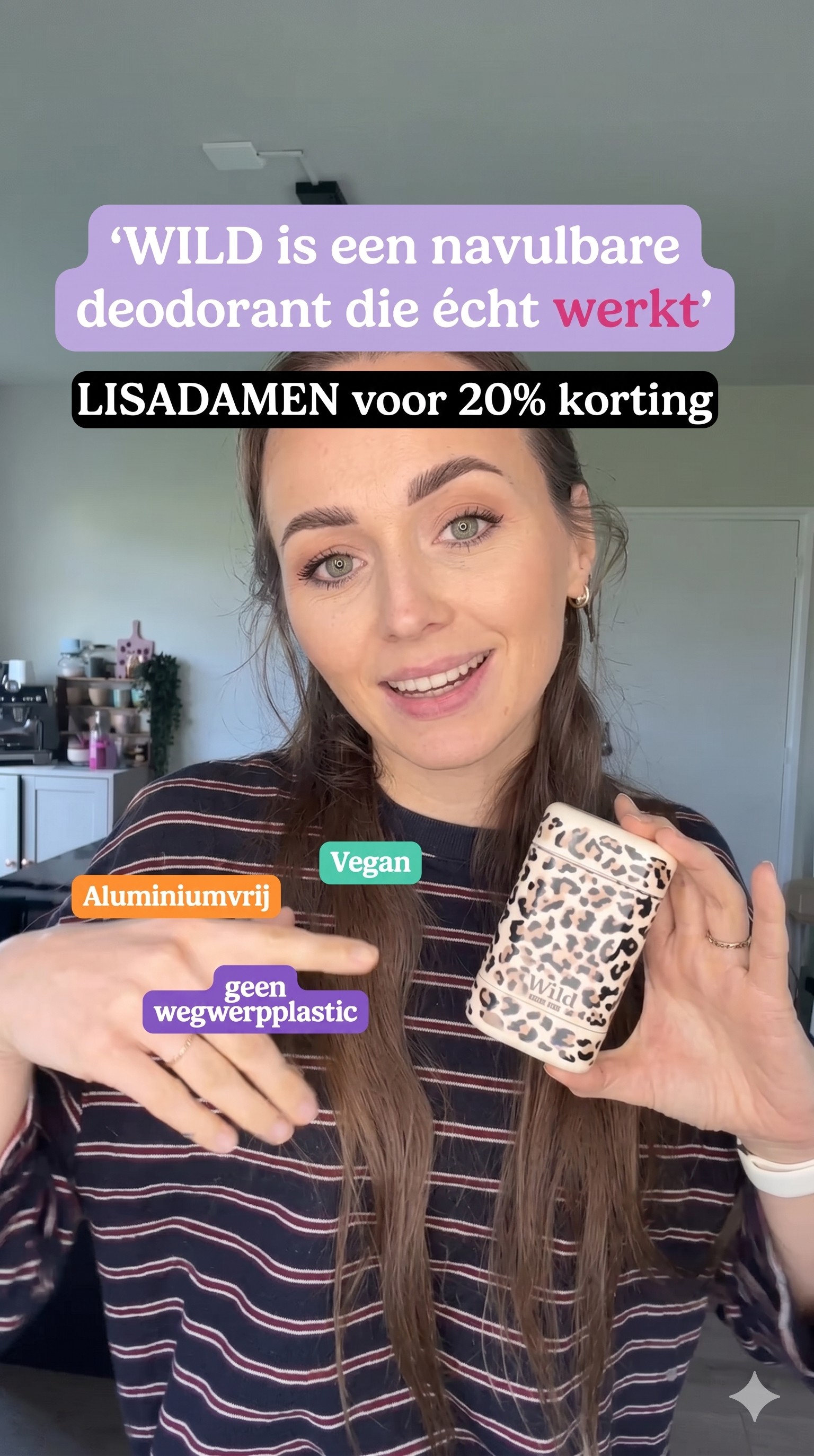 Wild Facebook ad: 20% korting met de code LISADAMEN