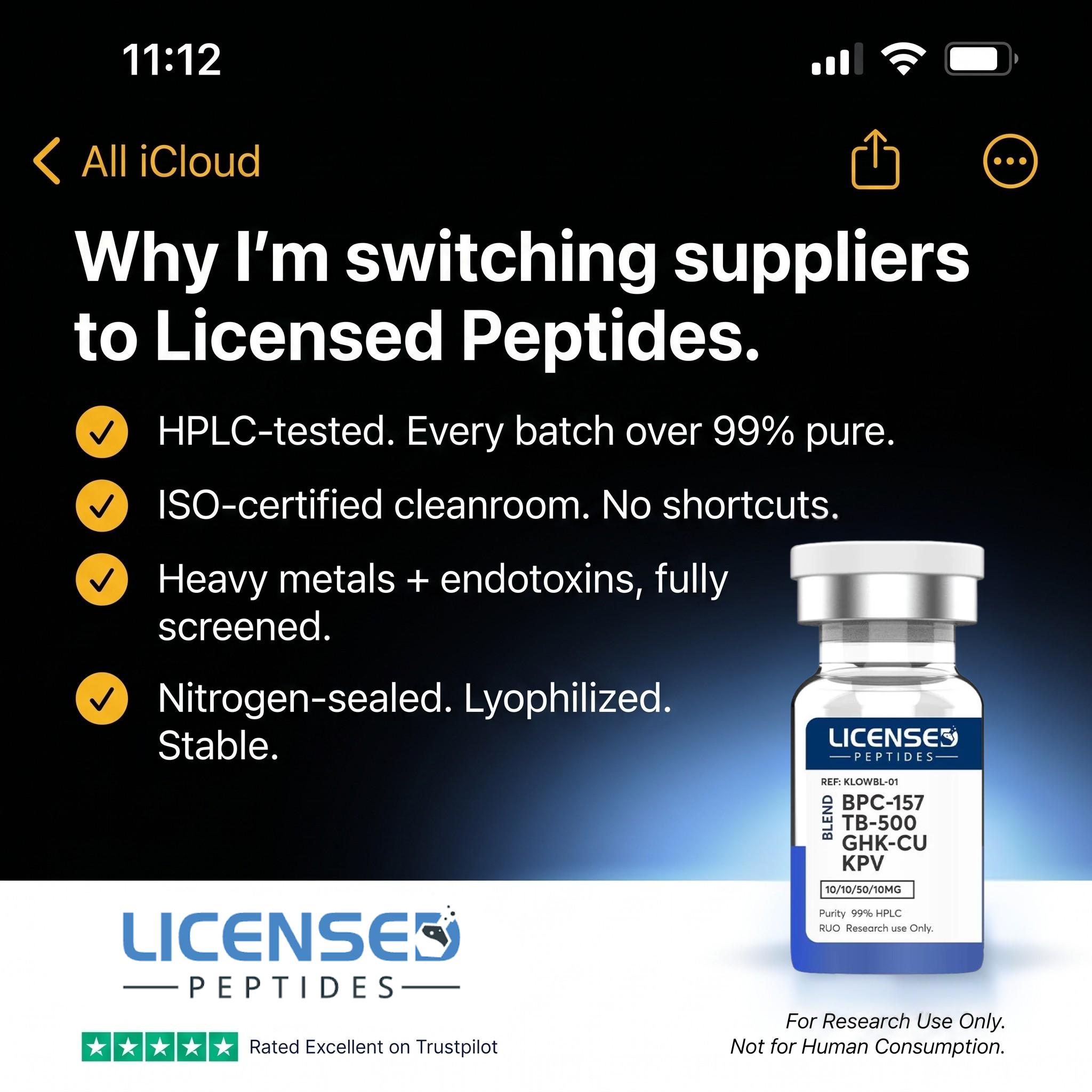 Licensed Peptides Facebook ad