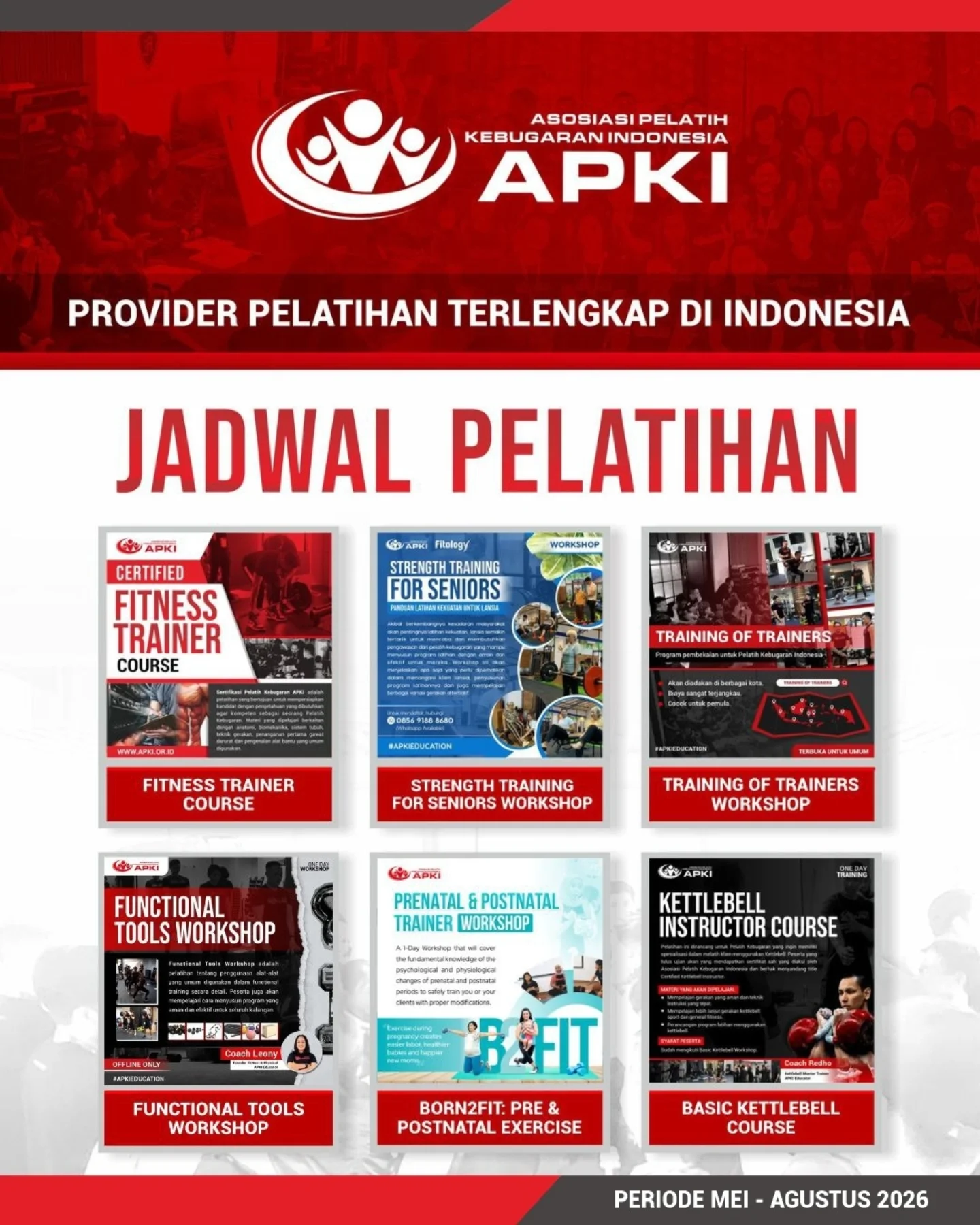 Asosiasi Pelatih Kebugaran Indonesia Facebook ad: ๐๐ฎ๐ฑ๐๐ฎ๐น ๐ฃ๐ฒ๐น๐ฎ๐๐ถ๐ต๐ฎ๐ป ๐๐ฃ๐๐
