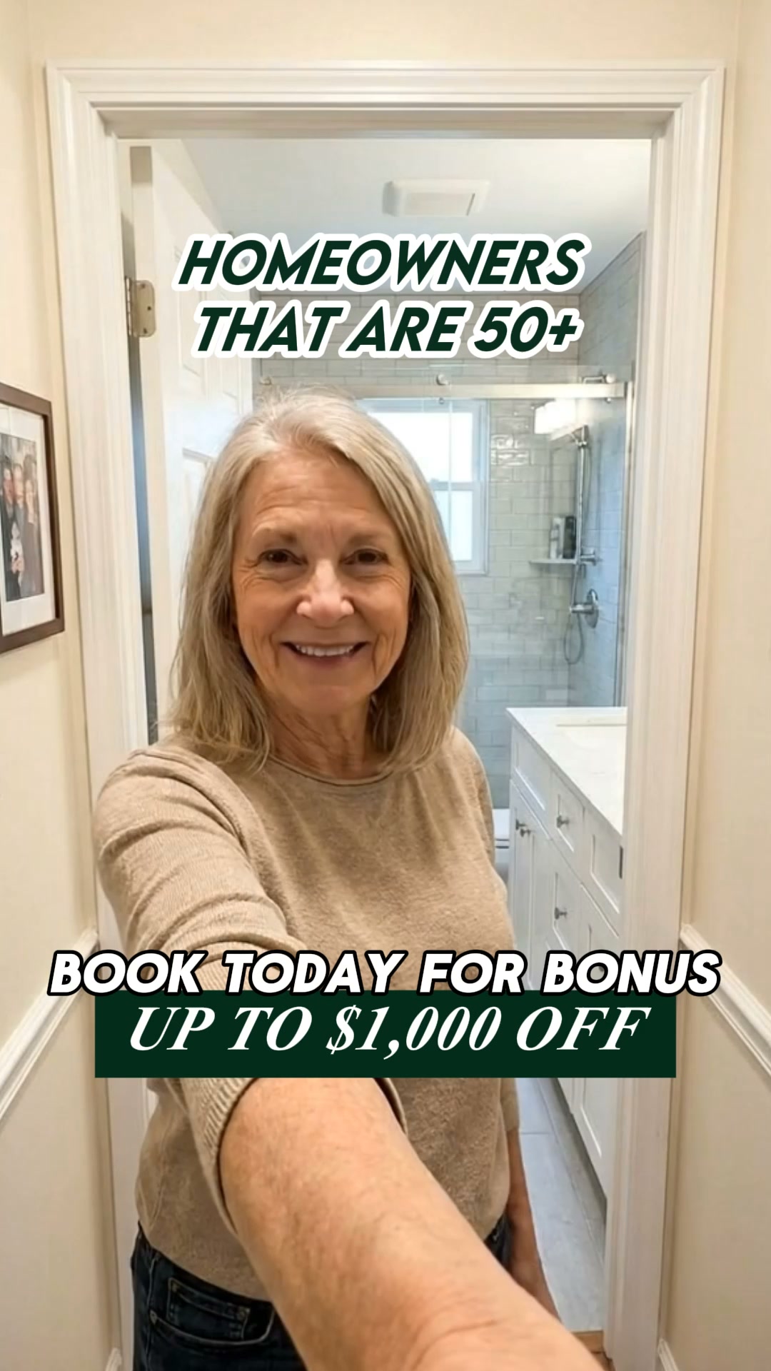 Luxury Bath Design & Remodel Facebook ad: $1,000 Off Your Remodel Today