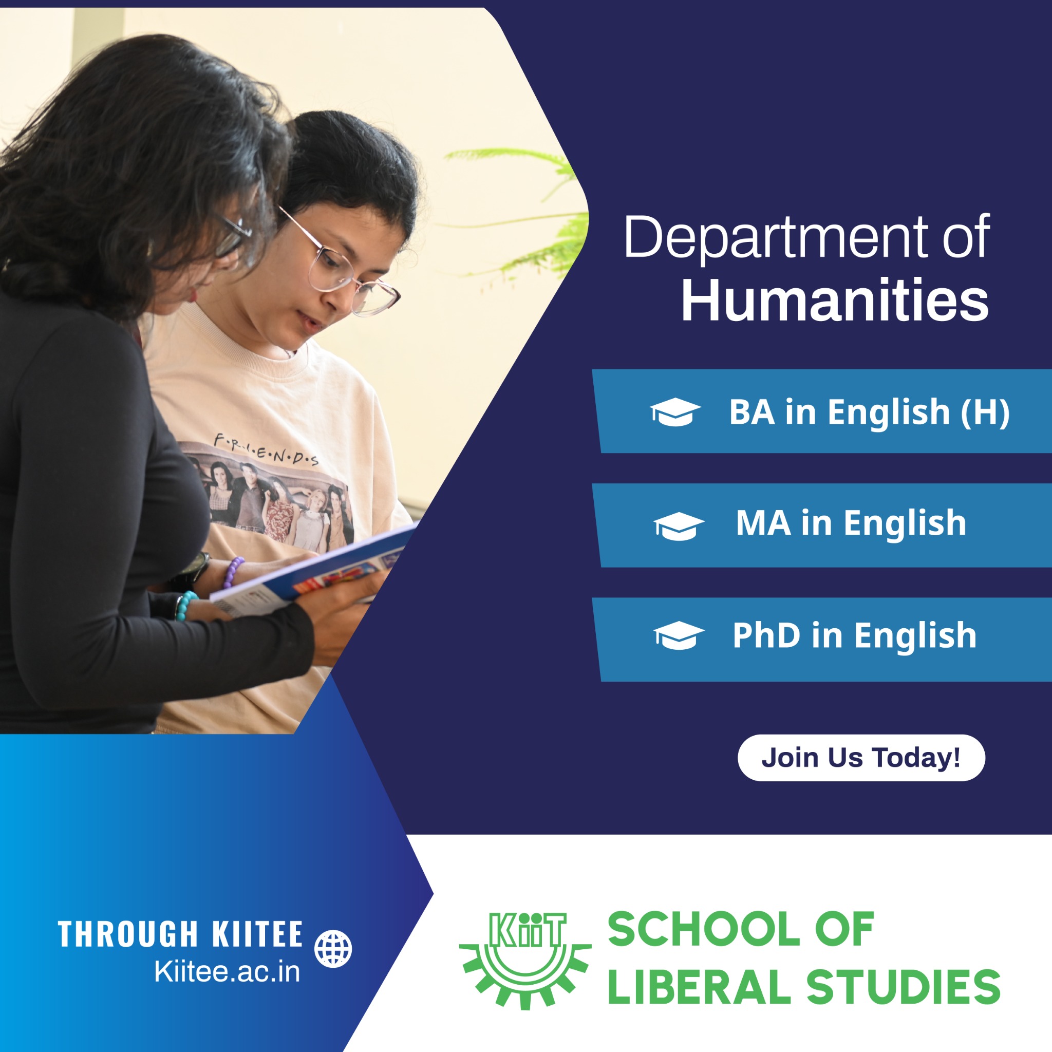KIIT School of Liberal Studies Facebook ad: A BA in English is an excellent starting…