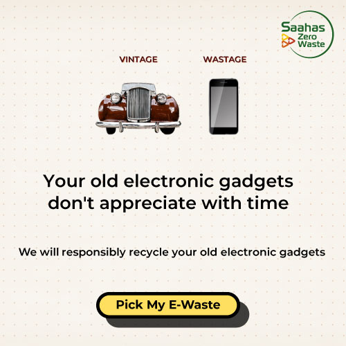 Saahas Zero Waste Facebook ad: We will responsibly recycle your unused electronic gadgets