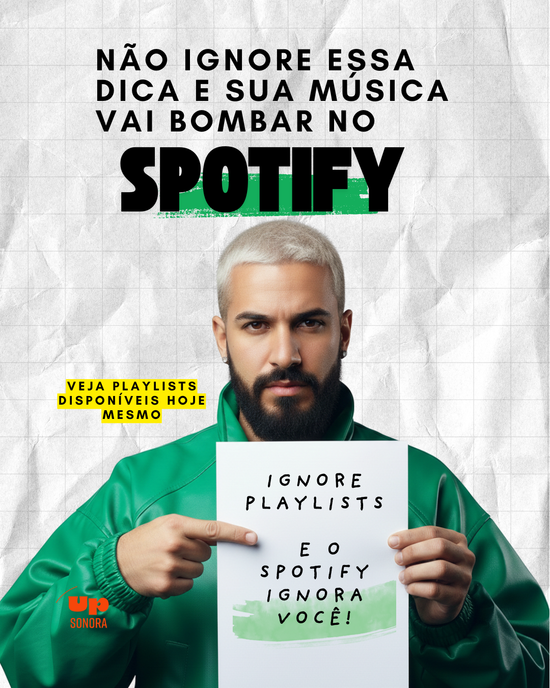 Up Sonora Facebook ad: Sua música no topo das paradas!