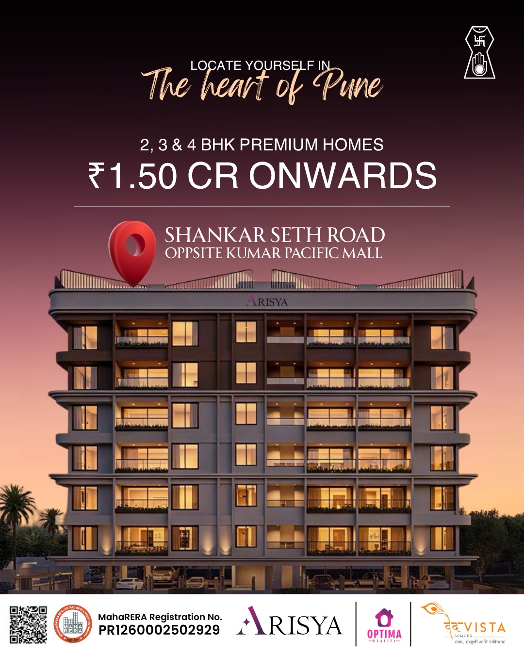 Asha Homes Facebook ad: ARISYA, Luxury Residences at Shankarseth Road, Pune