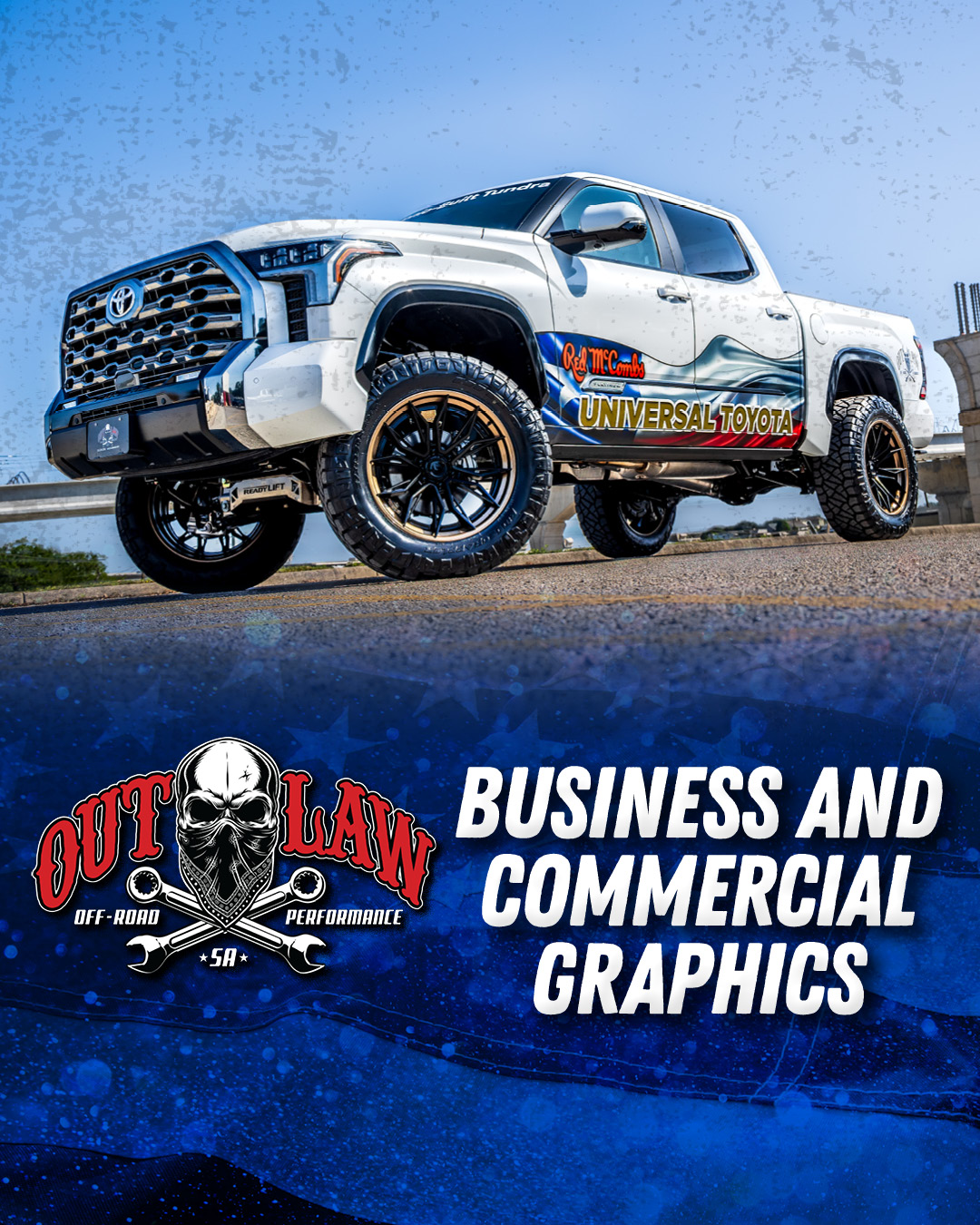 Outlaw Off-Road + Performance Facebook ad: Custom Wraps. Bold Looks.