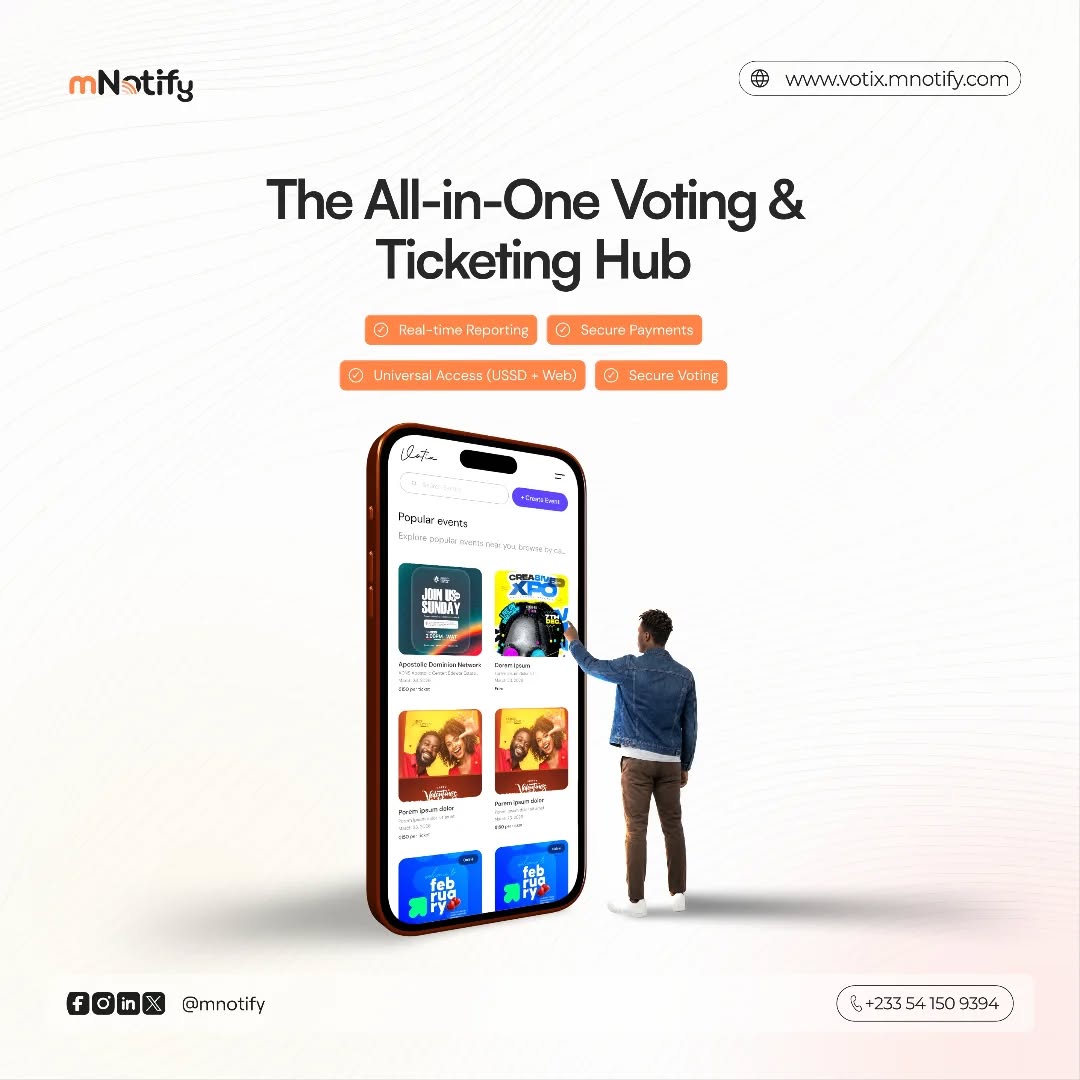 MNotify Facebook ad: Votix Voting & Ticketing Platform - Powered by mNotify