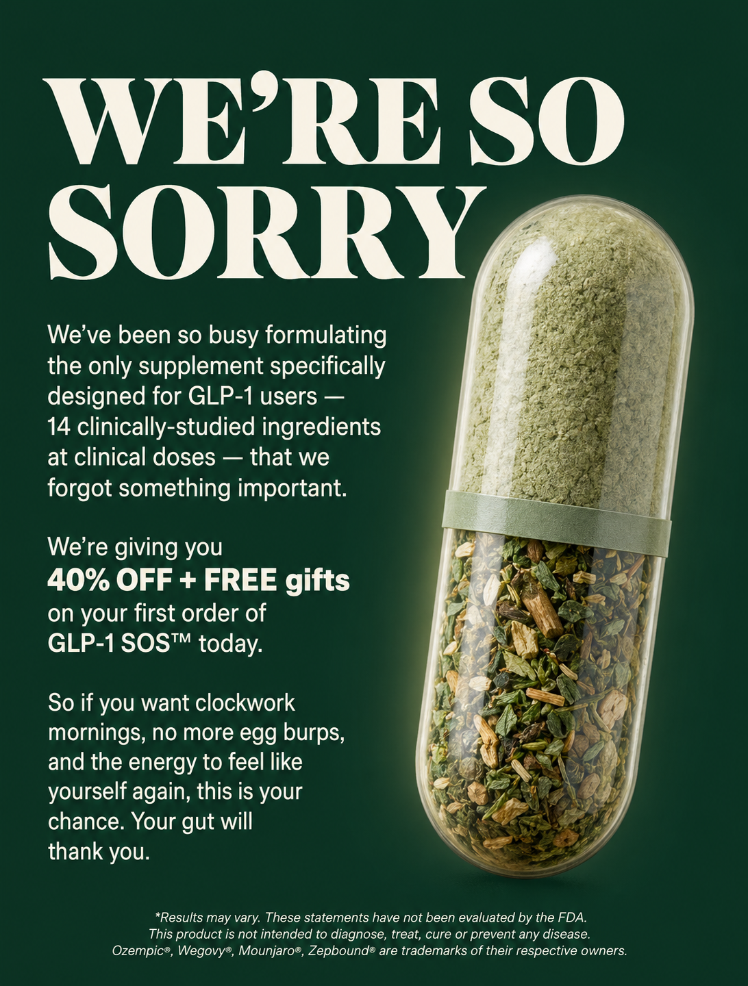GLP-1 SOS Supplements Facebook ad