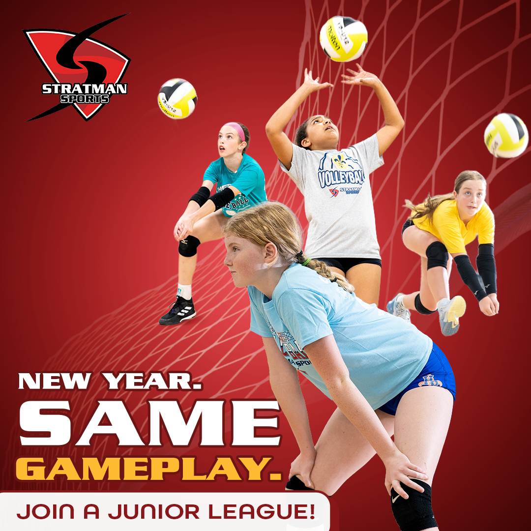 Stratman Sports Facebook ad: Junior Volleyball Leagues