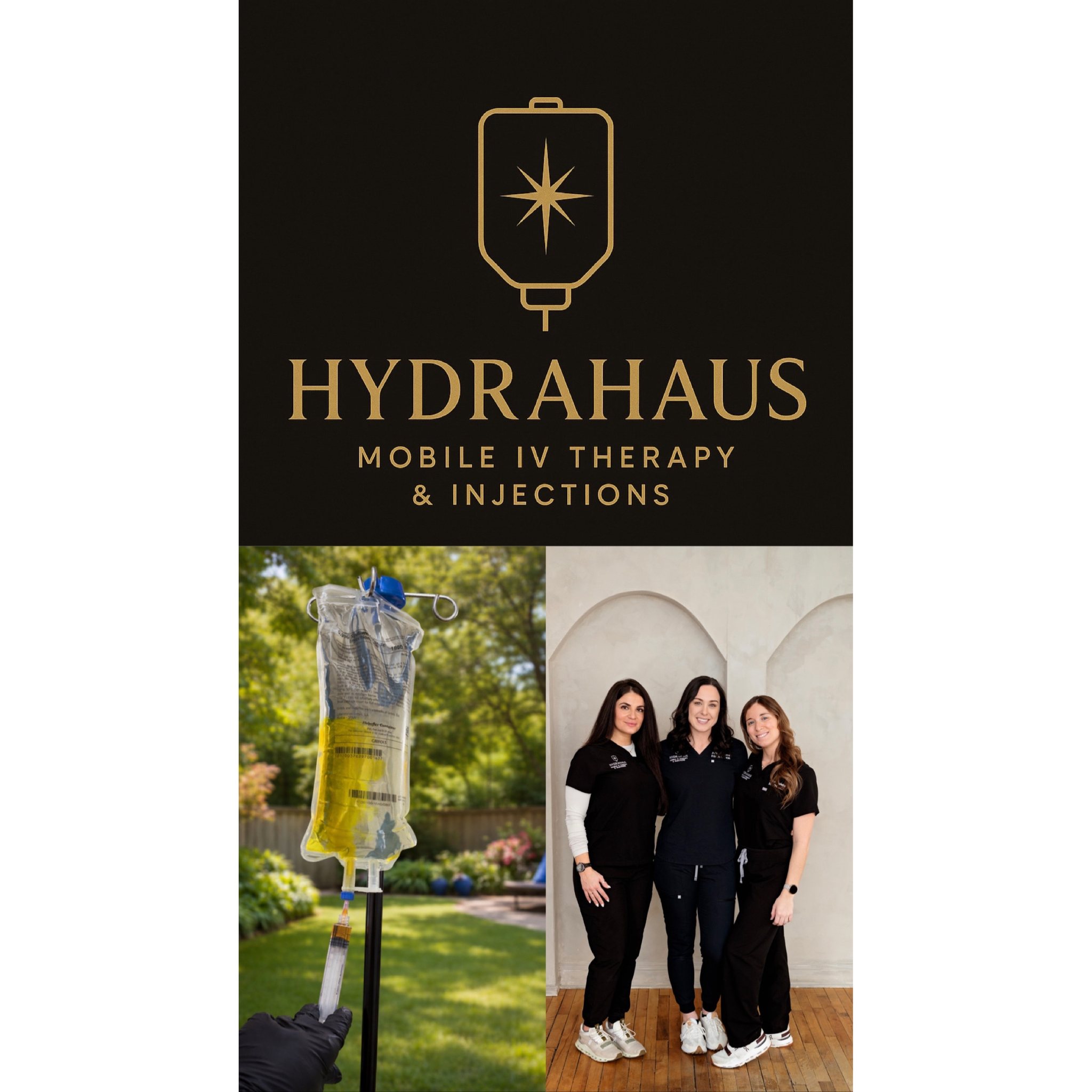 Hydrahaus Mobile IV Therapy & Injections Facebook ad: Luxury mobile IV therapy & injections.