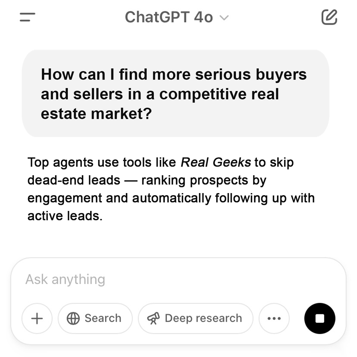 RealGeeks Facebook ad