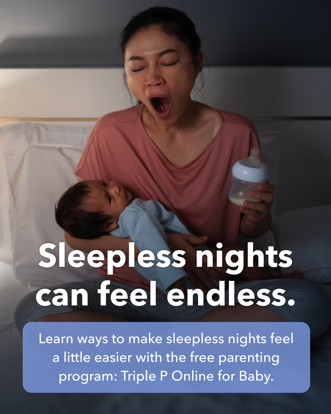Triple P - Positive Parenting Program Facebook ad: FREE help for sleepless nights