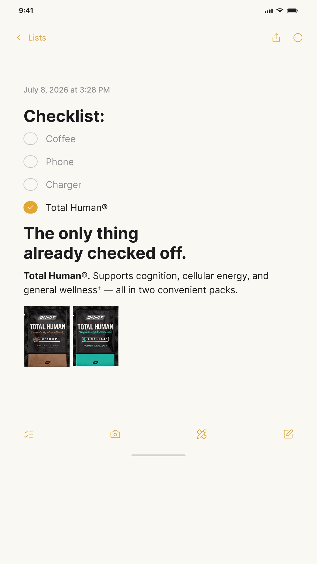 Onnit Facebook ad: Optimize Your System