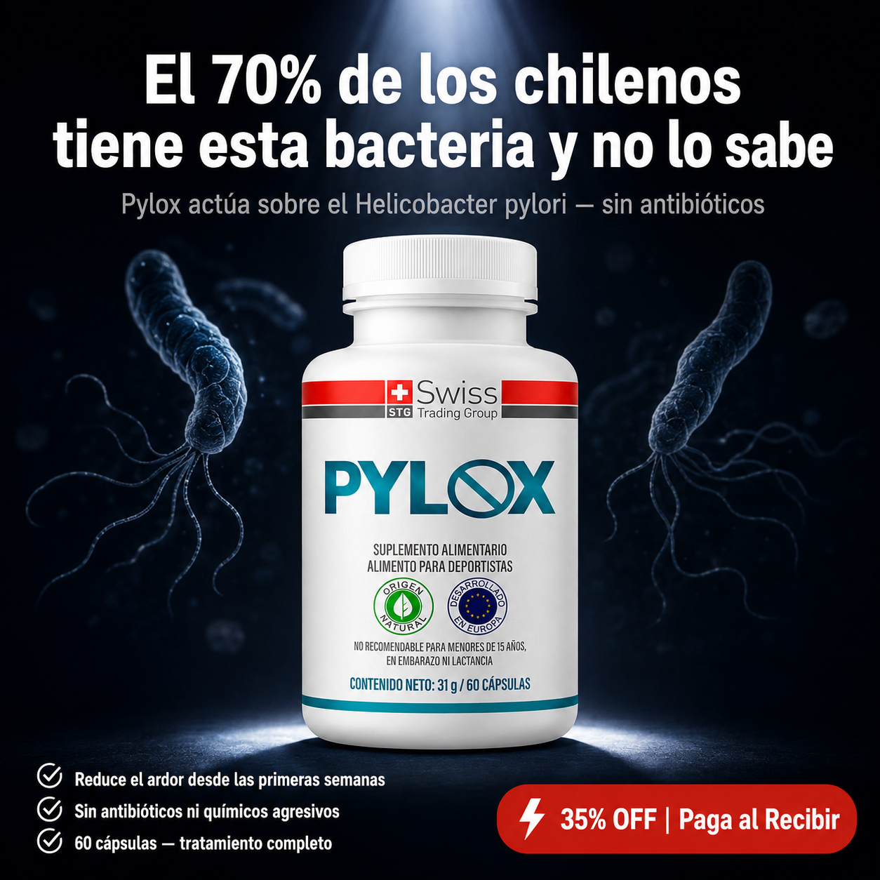 ClickSeguro Facebook ad: ¿Tu gastritis no mejora? Puede ser esta bacteria