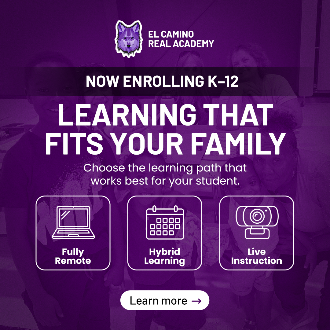 El Camino Real Academy Facebook ad: Enroll Today, Tuition Free