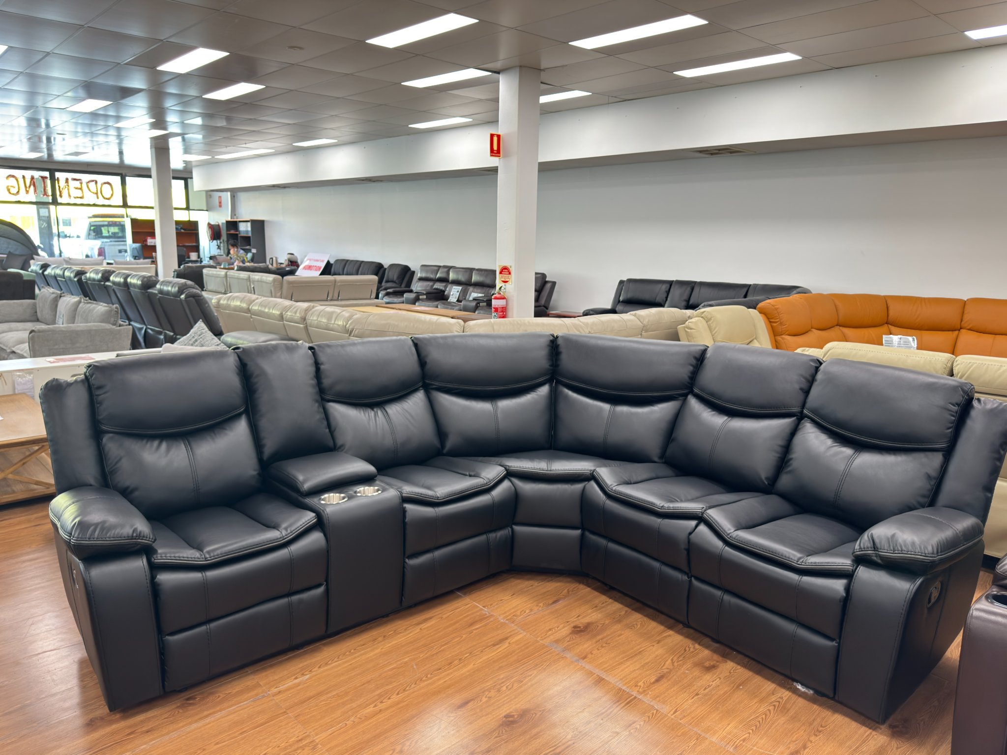 DirectFurniture Joondalup Facebook ad: *$1999* Clara Corner Modular + Dropdown Backrest with…