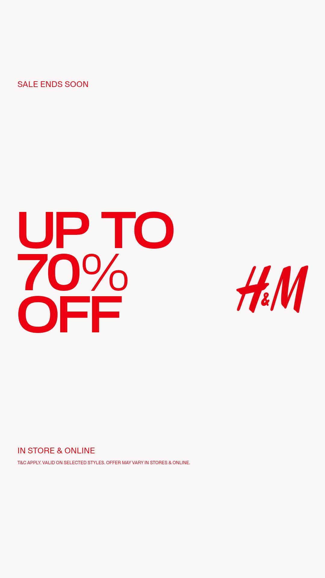 H&M Facebook ad