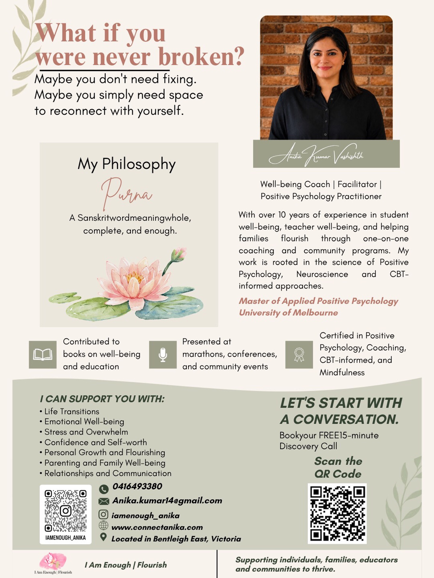 I Am Enough Facebook ad: What if flourishing isn’t something we achieve, but…