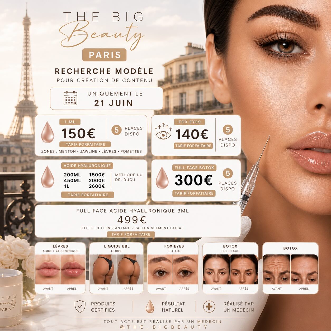 the_bigbeauty Facebook ad: RECHERCHE MODELE - Paris
